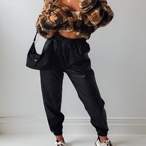 Rebellious Faux Leather Joggers